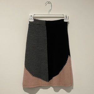 Colorblock Knit Skirt